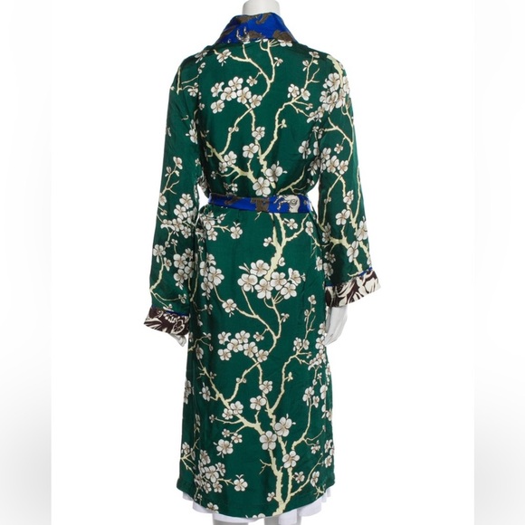 Warm Floral Green and Blue Robe - Picture 3 of 3